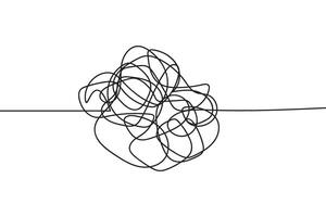simple abstract black color creative geometric thin wavy chaos scribbled round line path pattern a black line with a line vector