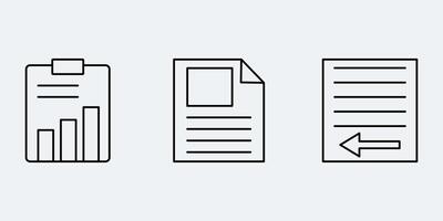 document icons , paper and file icon set. Collection of document icons , paper and file icon set vector
