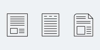 document icons , paper and file icon set. Collection of document icons , paper and file icon set vector