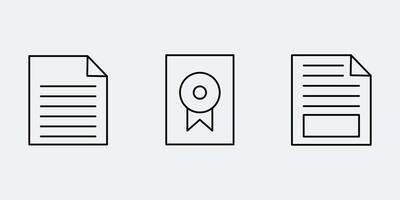 document icons , paper and file icon set. Collection of document icons , paper and file icon set vector