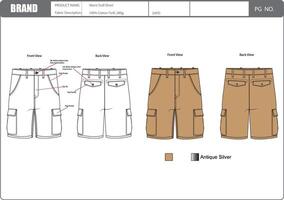 Tech Pack of Mens Short Barmuda Pant vector