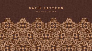 luxury frame background with traditional batik Seamless Pattern vector