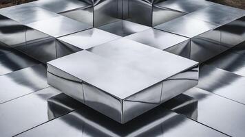 Silver color metallic background image. photo