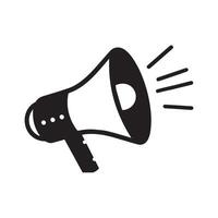 icon of a megaphone with sound. dissemination and promotion. and line with adjustable stroke vector