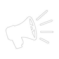 icon of a megaphone with sound. dissemination and promotion. and line with adjustable stroke vector
