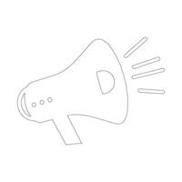 icon of a megaphone with sound. dissemination and promotion. and line with adjustable stroke vector
