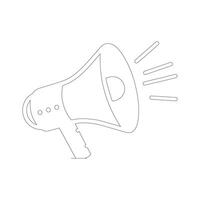 icon of a megaphone with sound. dissemination and promotion. and line with adjustable stroke vector
