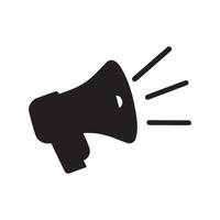 icon of a megaphone with sound. dissemination and promotion. and line with adjustable stroke vector