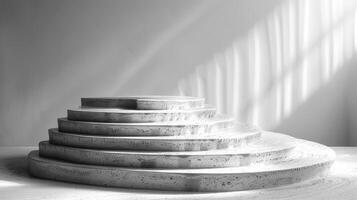 Model for displaying products in a minimalist style. with bright light photo