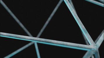 Black background. Design. Small lines of blue shades giving small patterns diverging in different directions in the animation. video