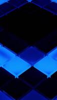 Black and blue background with changing patterns. Design. Cartoon animation with geometric shapes changing and moving in turn, such as squares and circles. video