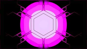 Pulsating abstract pattern of technological sign. Design. Technological pattern with simple cyber animation with pulsation. Pulsating computer pattern on black background video