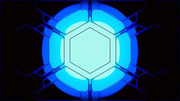 Pulsating abstract pattern of technological sign. Design. Technological pattern with simple cyber animation with pulsation. Pulsating computer pattern on black background video