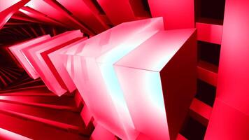 Abstract tunnel with moving 3D optical illusion. Design. Cubes flowing through the squared shapes in a tunnel. video