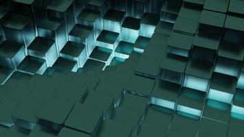 Abstract dynamic animated wave moving structure of colorful columns or blocks. Design. Wave like motion of long rectangular 3D shapes. video