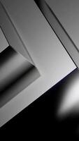 Silver color of pyramid shape fractal figures moving one by one. Design. Monochrome pattern with moving blocks. video