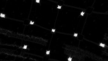 Glowing and fluctuating dots connected by narrow lines. Motion. Abstract digital abstract space. video