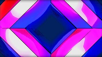 Red and purple corridor. Design. A square portal made in 3d format with a glimmer of light at the edges. video