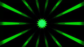 Abstract dot in the middle of the screen surrounded by blinking rays. Motion. Kaleidoscopic effect. video