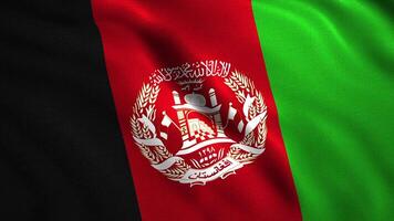 Tricolor flag of Afghanistan.Motion. A bright canvas, a national symbol with a white pattern in the middle. video