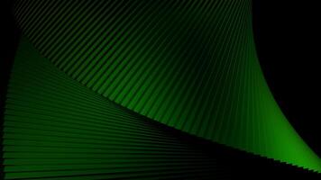 Abstract 3d animation of moving curved structure. Design. Striped 3d structure rotates in space on black background. Spiral 3d structure rotates with dizzying effect in space video