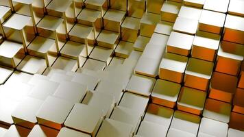Abstract surface of moving cubes. Design. 3D texture with randomly moving up and down cubes. video
