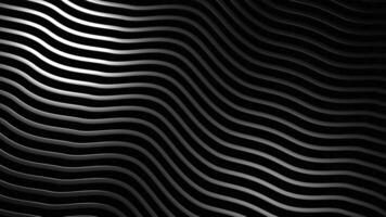 Lines bend in waves with psychedelic effect. Design. Thin lines bend in waves on black background. Beautiful metal lines move with psychedelic bend in space video
