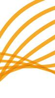 White background. Design. Orange and green three swirling lines moving up in animation. video