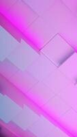 Blue and gray background. Design. Bright squares tightly glued together in 3D format are separated and connected back. video