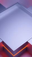 Endless optical illusion with four small cubes moving rhythmically around the bigger one. Design. Hypnotic geometric animation. video
