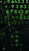 Abstract blinking and changing numbers with connected dots and lines on the background. Motion. Plexus and code. video
