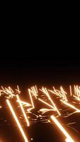 Black background with illuminated lasers. Design.Animation with orange and blue small shelves that are located next to each other. video