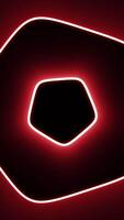 Moving pentagons. Motion. Pulsating waves of geometric shapes. Pentagons move in rotating pulsating tunnel video