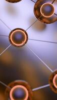 Concept of global communication and network. Design. Spinning field of connected dots. video
