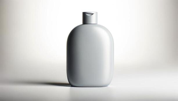 burlarse de arriba un belleza jabón botella con un botón en el medio, y un blanco antecedentes foto