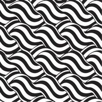 geometric waves seamless pattern background black and white vector