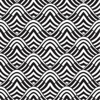 geometric waves seamless pattern background black and white vector