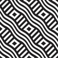 geometric waves seamless pattern background black and white vector