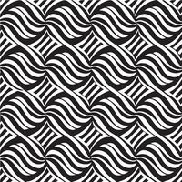 geometric waves seamless pattern background black and white vector