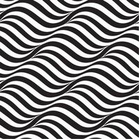 geometric waves seamless pattern background black and white vector