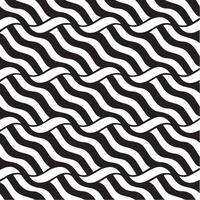 geometric waves seamless pattern background black and white vector