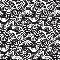 geometric waves seamless pattern background black and white vector