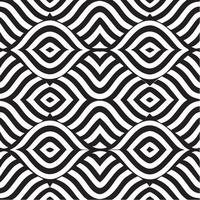 geometric waves seamless pattern background black and white vector