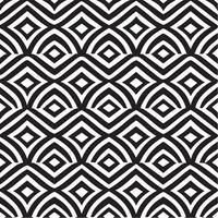 geometric waves seamless pattern background black and white vector