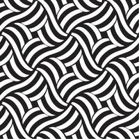 geometric waves seamless pattern background black and white vector