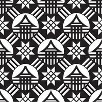 Japanese pattern seamless background black and white vector