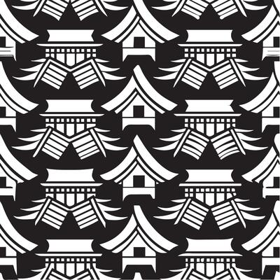 Japanese pattern seamless background black and white