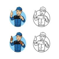 Cell Phone Technician Character Design Illustration vector