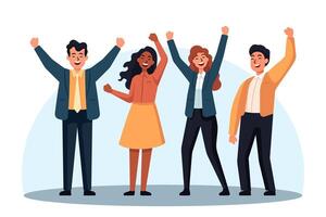 A group of business people are standing together and smiling vector