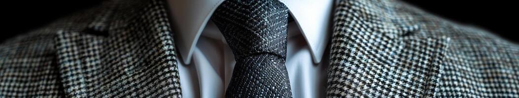 Close-Up of a Houndstooth Suit and Tie photo